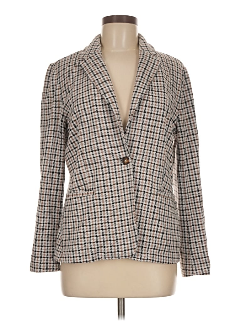 Pre-owned Lands' End Blazer Jacket In Tan