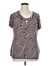 Worthington Brown Short Sleeve Blouse Size 1X - photo 1