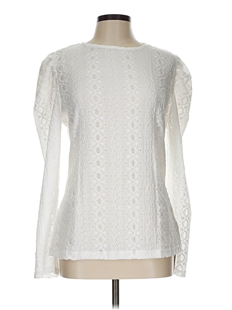 Pre-owned Cupshe Long Sleeve Blouse In Ivory
