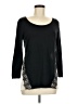 August Silk Black 3/4 Sleeve Top Size M - photo 1