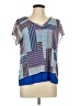 Dana Buchman 100% Polyester Color Block Blue Short Sleeve Blouse Size L - photo 1