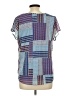 Dana Buchman 100% Polyester Color Block Blue Short Sleeve Blouse Size L - photo 2