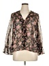 Zara Floral Brown 3/4 Sleeve Blouse Size XL - photo 1