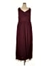 David's Bridal 100% Polyester Solid Maroon Burgundy Cocktail Dress Size 24 - photo 1