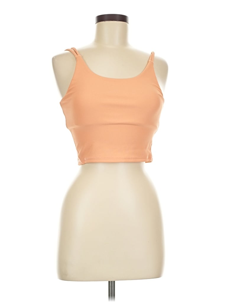Pre-owned Wilo Tank Top Orange Strapless Neckline Tops