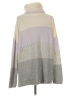 Splendid Color Block Gray Turtleneck Sweater Size S - photo 2