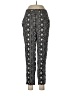H&M 100% Viscose Print Black Casual Pants Size 8 - photo 1