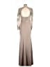 Jovani 100% Polyester Solid Brown Silver Cocktail Dress Size 4 - photo 2