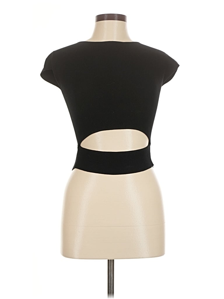 Pre-owned Wilfred Short Sleeve Top Black Keyhole Neckline Tops