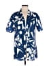 Shein Print Blue Short Sleeve Blouse Size 4 - photo 1
