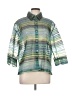 N.Y.P.L. Collection Stripes Green 3/4 Sleeve Blouse Size L - photo 1