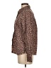 White Stag Animal Print Brown Long Sleeve Blouse Size M - photo 5
