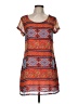 Karlie 100% Polyester Print Orange Casual Dress Size M - photo 1