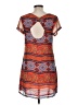Karlie 100% Polyester Print Orange Casual Dress Size M - photo 2