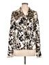 St. John Animal Print Ivory Long Sleeve Silk Top Size 10 - photo 1