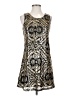Miami 100% Polyester Paisley Gold Cocktail Dress Size S - photo 1