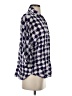 Glam 100% Rayon Checkered-gingham Blue 3/4 Sleeve Button-Down Shirt Size S - photo 4