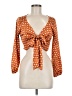 PrettyLittleThing 100% Polyester Orange 3/4 Sleeve Blouse Size 6 - photo 1