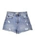 Zara Basic Hearts Blue Denim Shorts Size 2 - photo 1