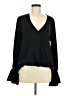 Lush 100% Polyester Black Long Sleeve Blouse Size M - photo 1
