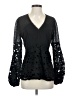 INA 100% Polyester Black Long Sleeve Blouse Size S - photo 1