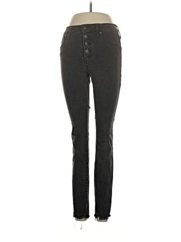 Madewell 9" Mid-Rise Skinny Jeans in Berkeley Black: Button-Through Edition (view 1)