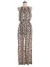 Lush Animal Print Tan Jumpsuit Size M - photo 1