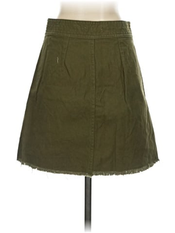 Madewell Raw-Hem A-Line Mini Skirt in Kale (view 2)