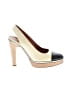 Lanvin 100% Leather Color Block Ivory Heels Size EU 37 1/2 - photo 1