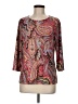 JM Collection Paisley Burgundy 3/4 Sleeve Top Size M - photo 1