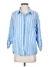 Unbranded 100% Polyester Stripes Blue 3/4 Sleeve Blouse Size S - photo 1