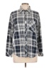 Cosmic Blue Love Plaid Gray Long Sleeve Button-Down Shirt Size L - photo 1