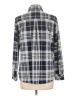 Cosmic Blue Love Plaid Gray Long Sleeve Button-Down Shirt Size L - photo 2