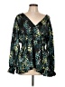 Torrid 100% Polyester Green Long Sleeve Blouse Size Lg Plus (0) - photo 1