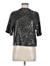 H&M Metallic Silver Short Sleeve Blouse Size M - photo 1