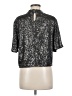 H&M Metallic Silver Short Sleeve Blouse Size M - photo 2