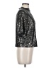 H&M Metallic Silver Short Sleeve Blouse Size M - photo 4