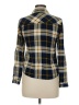 Miss Selfie 100% Rayon Plaid Blue Long Sleeve Button-Down Shirt Size M - photo 2