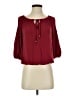 NY Collection Burgundy 3/4 Sleeve Blouse Size XS (petite) - photo 1