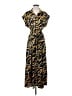 Fab'rik 100% Polyester Animal Print Yellow Casual Dress Size S - photo 1