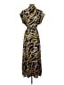 Fab'rik 100% Polyester Animal Print Yellow Casual Dress Size S - photo 2