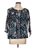 DressBarn 100% Polyester Blue 3/4 Sleeve Blouse Size L - photo 1