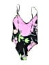 Topshop Floral Black One Piece Swimsuit Size 2 - photo 2