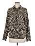 Halogen 100% Polyester Animal Print Ivory Long Sleeve Blouse Size M - photo 1