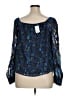 Cupio 100% Polyester Blue Long Sleeve Blouse Size XL - photo 2