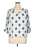 St. John's Bay 100% Rayon Blue 3/4 Sleeve Blouse Size XL (tall) - photo 1