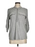 Calvin Klein Stripes Gray 3/4 Sleeve Blouse Size M - photo 1