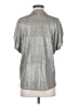 Bishop + Young Metallic Silver Short Sleeve Blouse Size XS - photo 2