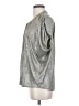 Bishop + Young Metallic Silver Short Sleeve Blouse Size XS - photo 5