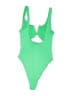 Summerful Solid Green One Piece Swimsuit Size L - photo 2